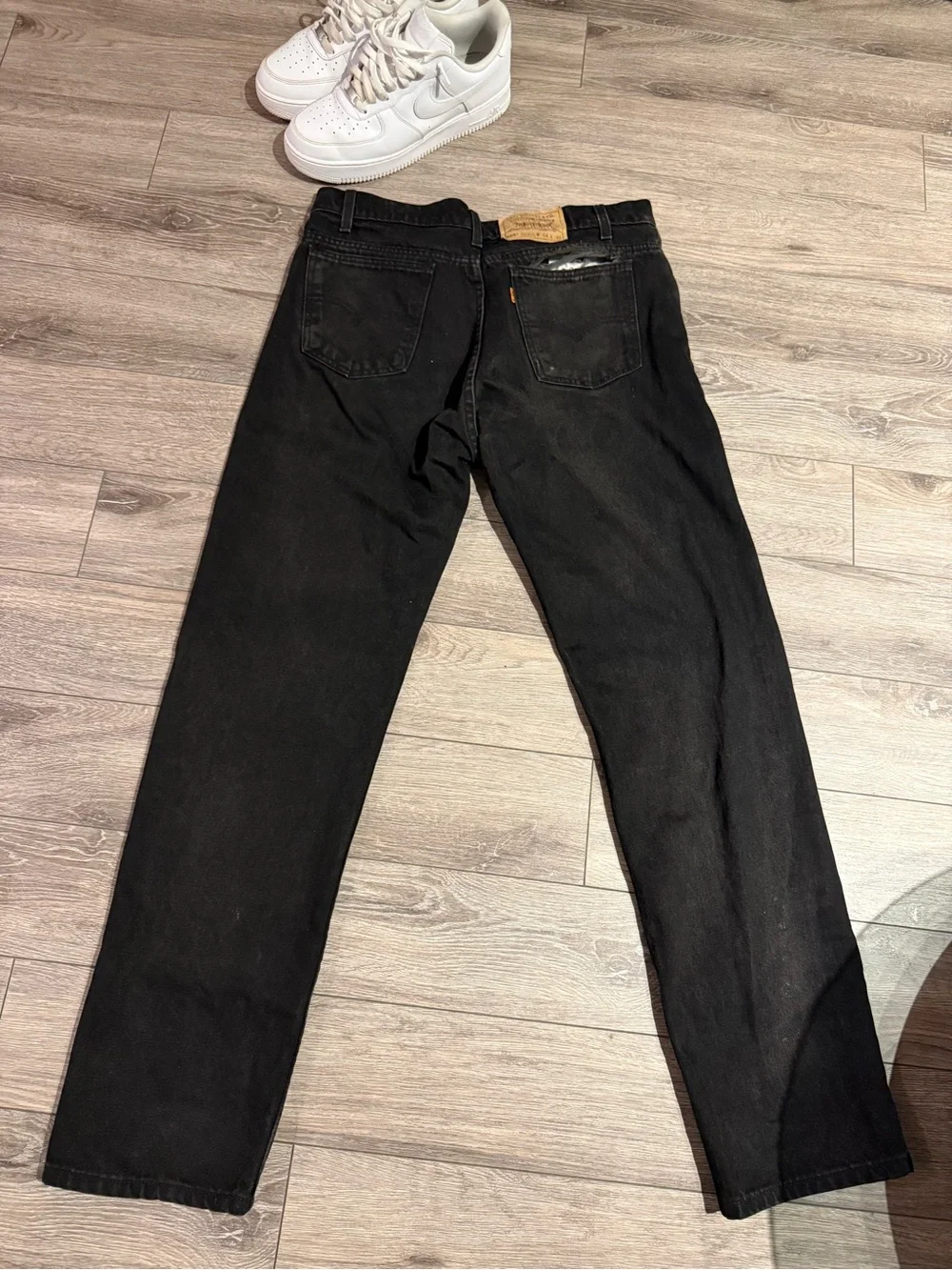 RARE Vintage 90’s 505 Levi's  Distressed Black Straight Leg Jeans